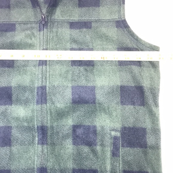 Basic Editions Vest Soft Fleece Green & Black Plaid Has Pockets Size Small - Picture 8 of 10